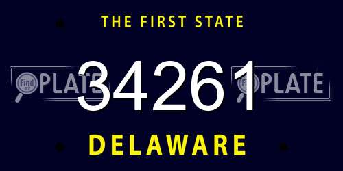 34261 Delaware License Plate