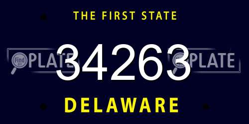 34263 Delaware License Plate