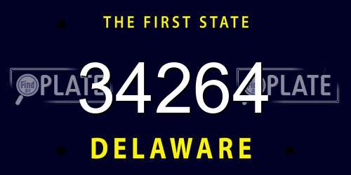 34264 Delaware License Plate