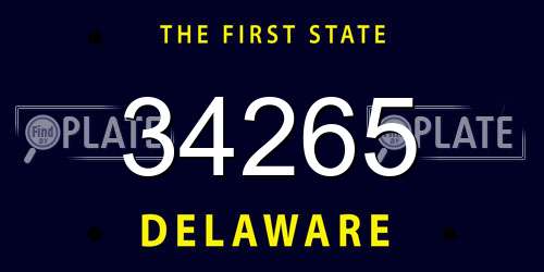 34265 Delaware License Plate