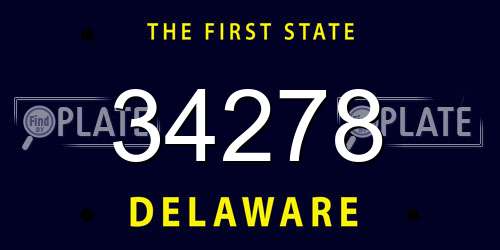 34278 Delaware License Plate