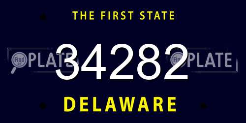 34282 Delaware License Plate