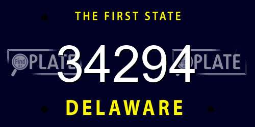 34294 Delaware License Plate