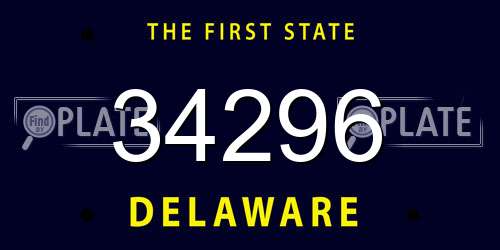 34296 Delaware License Plate