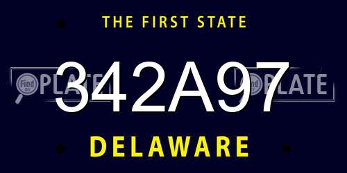 342A97 Delaware License Plate