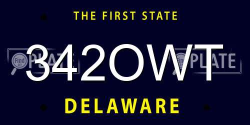 342OWT Delaware License Plate