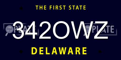 342OWZ Delaware License Plate
