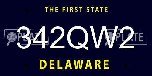 342QW2 Delaware License Plate