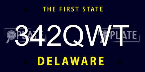 342QWT Delaware License Plate