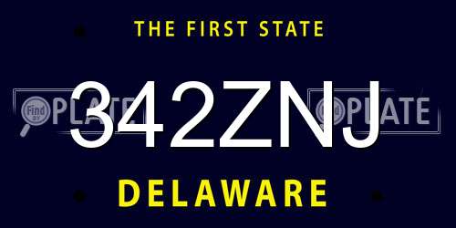 342ZNJ Delaware License Plate