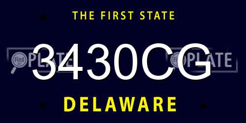 3430CG Delaware License Plate