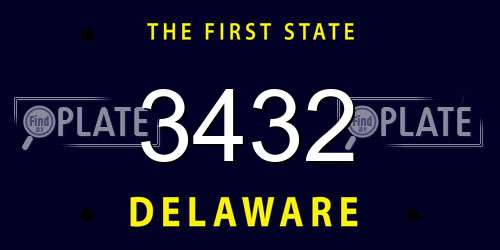3432 Delaware License Plate