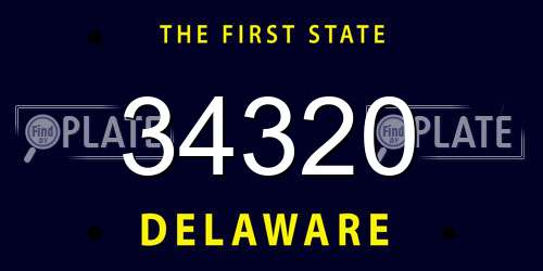 34320 Delaware License Plate