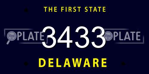 3433 Delaware License Plate