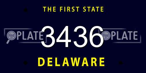 3436 Delaware License Plate