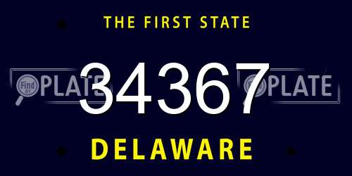 34367 Delaware License Plate