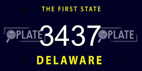 3437 Delaware License Plate