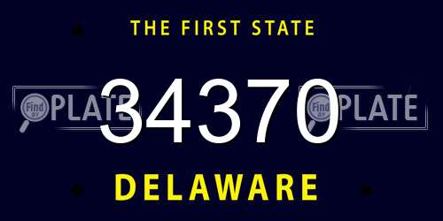 34370 Delaware License Plate