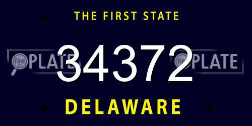 34372 Delaware License Plate