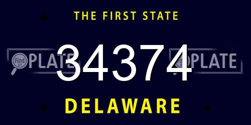 34374 Delaware License Plate
