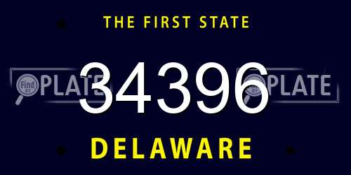 34396 Delaware License Plate