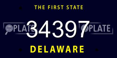 34397 Delaware License Plate