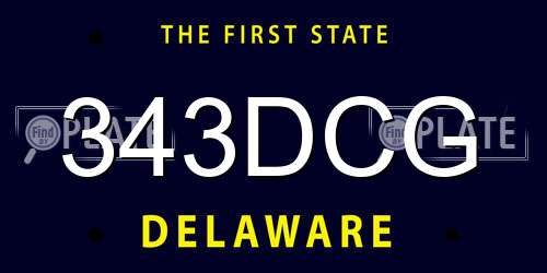 343DCG Delaware License Plate