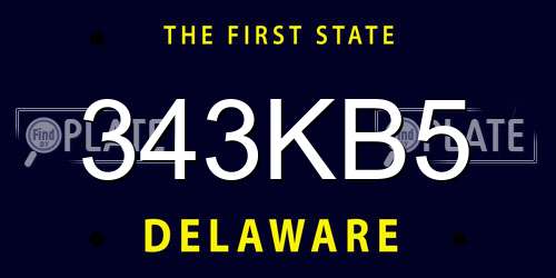 343KB5 Delaware License Plate