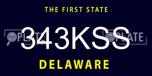 343KSS Delaware License Plate