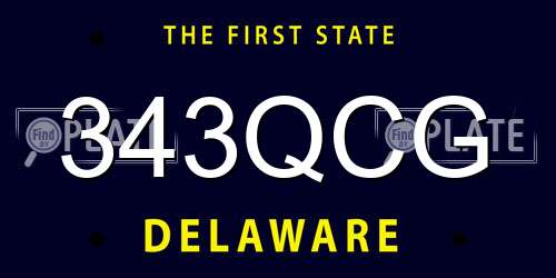 343QCG Delaware License Plate