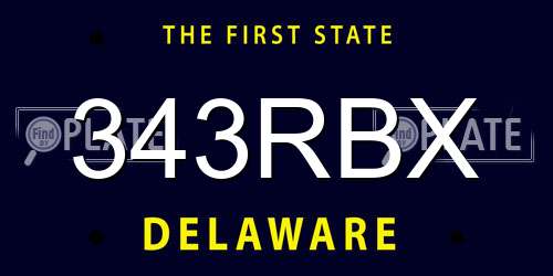 343RBX Delaware License Plate