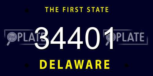 34401 Delaware License Plate
