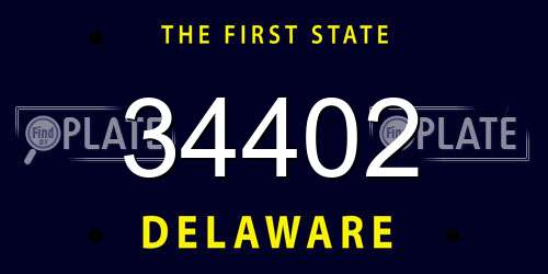 34402 Delaware License Plate