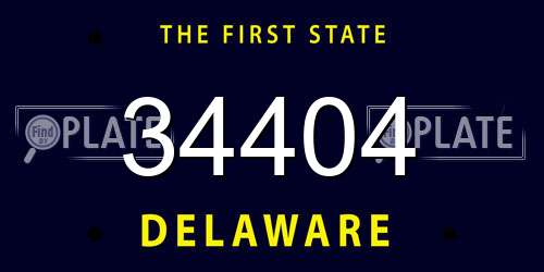 34404 Delaware License Plate