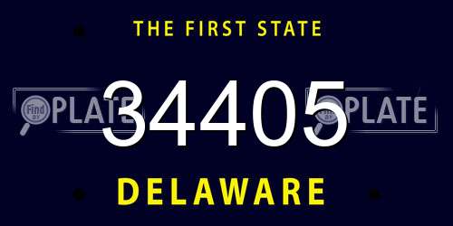34405 Delaware License Plate