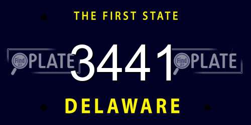 3441 Delaware License Plate