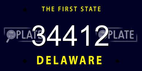 34412 Delaware License Plate