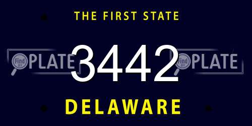 3442 Delaware License Plate