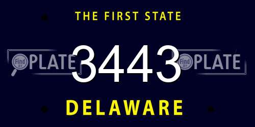 3443 Delaware License Plate