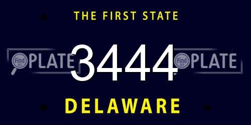 3444 Delaware License Plate