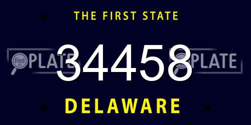 34458 Delaware License Plate