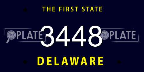 3448 Delaware License Plate