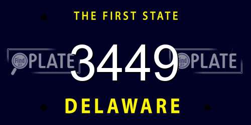 3449 Delaware License Plate