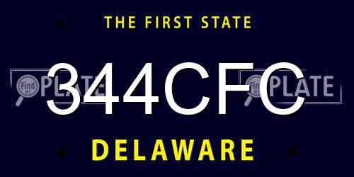 344CFC Delaware License Plate