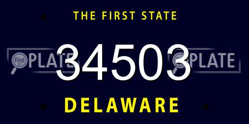 34503 Delaware License Plate
