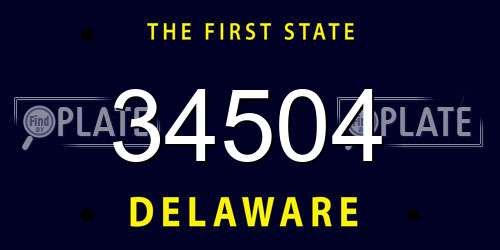 34504 Delaware License Plate