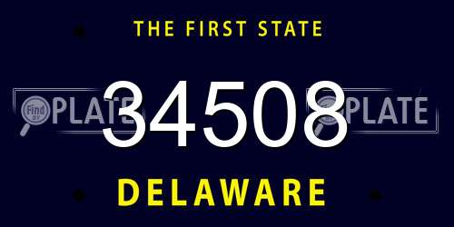 34508 Delaware License Plate