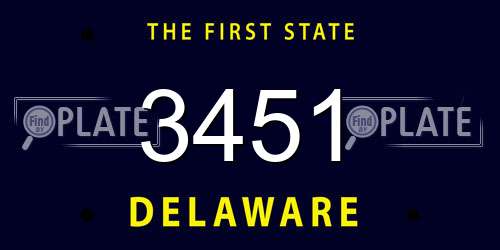 3451 Delaware License Plate
