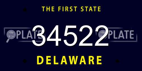 34522 Delaware License Plate