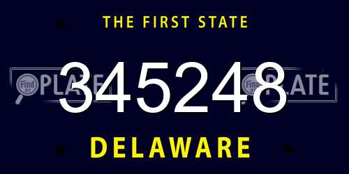 345248 Delaware License Plate